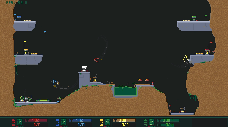 A looping gameplay GIF the game's tutorial level.
